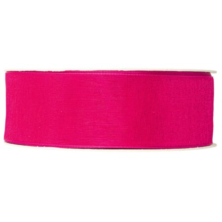 Geschenkband "Organza" Fuchsia, 40mm x 50m, Webkante