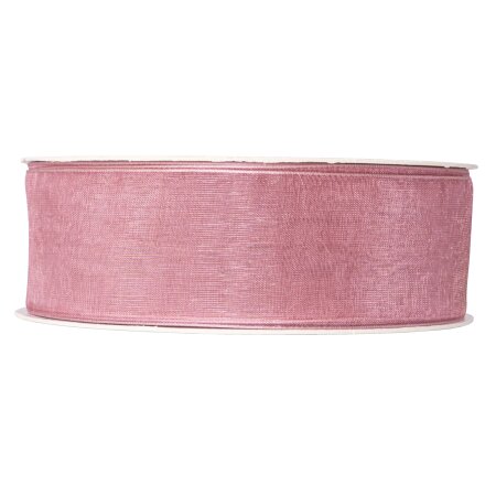 Geschenkband "Organza" Altrosa, 40mm x 50m, mit Webkante