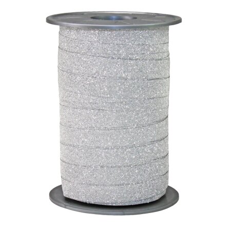 Ringelband "Glitter" Silber, 10mm x 100m