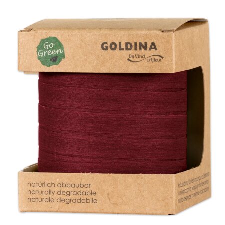 Ringelband "Go Green" Bordeaux, 10mm x 100m, Baumwolle