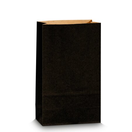 Kraftpapierbeutel Schwarz -M- 180x90x300mm, Blockboden , 80g/qm