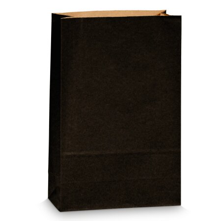 Kraftpapierbeutel Schwarz -L- 220x100x340mm, Blockboden , 80g/qm