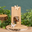 Kraftpapierbeutel Natur mit Fenster 90x50x205mm, Blockboden 80g/qm, Fenster 75x55mm, 250ml