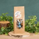 Kraftpapierbeutel Natur mit Fenster 100x55x285mm, Blockboden 90g/qm, Fenster 100x60mm, 400ml