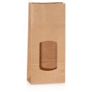 Kraftpapierbeutel Natur mit Fenster 135x75x315mm,...