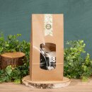 Kraftpapierbeutel Natur mit Fenster 135x75x315mm, Blockboden 90g/qm, Fenster 120x70mm, 850ml