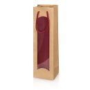Tragetasche "Natura Style Bordeaux" 1er Fenster, Kraftpapier Kordel und Innenseite Bordeaux