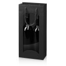 Tragetasche "Satina Schwarz" 2er mit Fenster,...
