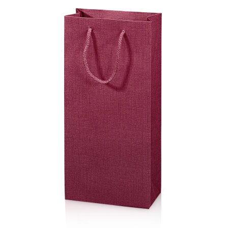 Tragetasche "Satina Bordeaux" 2er, Strukturpapier
