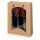 Tragetasche "Natura Style Bordeaux" 3er Fenster, Kraftpapier Kordel und Innenseite Bordeaux