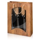 Tragetasche "Timber" 3er mit Fenster, Kraftpapier
