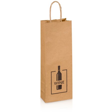 Einkaufstasche "WINEBOTTLE" 1er, Kraftpapier