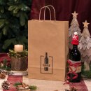 Einkaufstasche "WINEBOTTLE" 3er mit Einlage, Kraftpapier