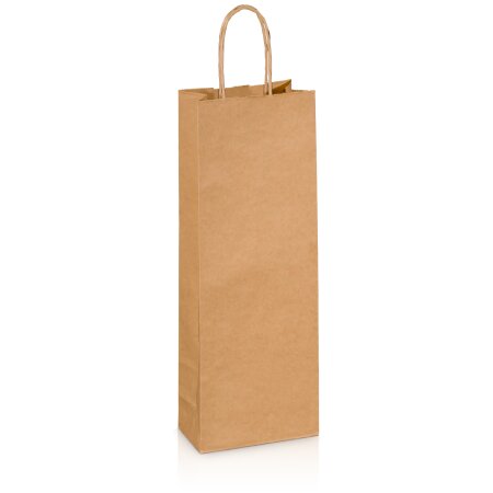 Einkaufstasche "BOTTLE" 1er, Kraftpapier natur