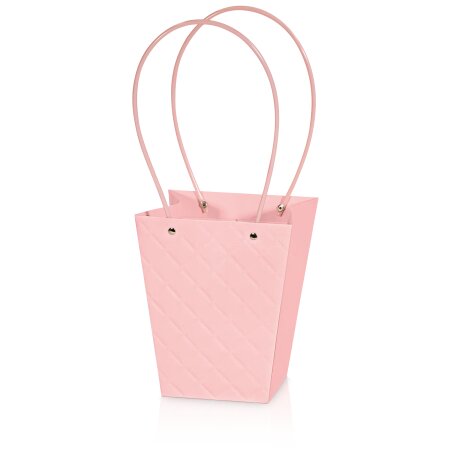 Tragetasche "Carry" Rosa mit 3D Prägung, Strukturpapier