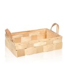 Holzspankorb mit Henkel, Natur, 330x220x90mm