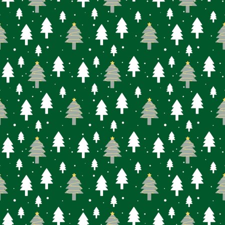 Geschenkpapier "Weihnachtswald", 200m x 50cm, 60g/qm Kraftpapier weiß