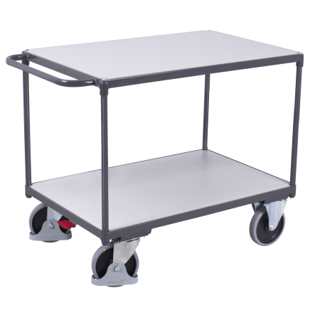 Schwerer ESD Tischwagen mit 2 Ladefl�chen Typ XL + EasySTOP-1