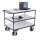 VARIOfit Schwerer ESD Tischwagen mit 3 Ladeflächen Typ M + EasySTOP - Enzianblau