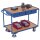 VARIOfit Tischwagen 250 kg mit 2 abschließbaren Schubladen + EasySTOP - Enzianblau