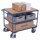VARIOfit Schwerer Tischwagen 500 kg mit 3 Ladeflächen Typ M + EasySTOP - Enzianblau