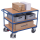 VARIOfit Schwerer Tischwagen 500 kg mit 3 Ladeflächen Typ XL + EasySTOP