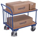 VARIOfit Schiebebügel-Tischwagen 400 kg Typ S + EasySTOP - Enzianblau