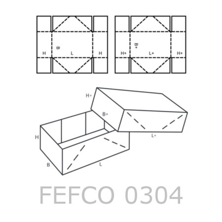 Stlpdeckelkarton 305 x 215 x 150 mm