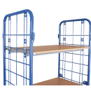 VARIOfit Paketwagen hoch mit 2 Gitterwänden + 4 Böden 500 kg Traglast Typ M + EasySTOP
