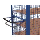 VARIOfit Etagenwagen mit 1 festen und 4 variablen Böden Drehgriff-Doppelflügeltür + EasySTOP Typ L - Enzianblau