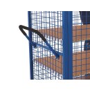 VARIOfit Etagenwagen mit 1 festen und 4 variablen Böden Drehgriff-Doppelflügeltür + EasySTOP Typ L - Enzianblau