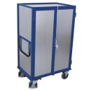 Stahlblech-Etagenwagen mit 1 festen und 4 variablen Bden Hebelgriff-Doppelflgeltr + EasySTOP Typ M