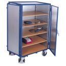 Stahlblech-Etagenwagen mit 1 festen und 4 variablen B�den Hebelgriff-Doppelfl�gelt�r + EasySTOP Typ M-2