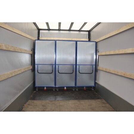 Stahlblech-Etagenwagen mit 1 festen und 4 variablen Bden Drehgriff-Doppelflgeltr + EasySTOP Typ M