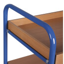 VARIOfit Etagenwagen mit 1 Tablett und 1 Boden 250 kg Traglast Typ L + EasySTOP - Enzianblau