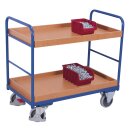 VARIOfit Etagenwagen mit 2 Tabletts 250 kg Traglast Typ L + EasySTOP - Enzianblau