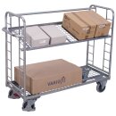 VARIOfit Etagenwagen mit 2 Drahtgitterböden verzinkt 400 kg Traglast Typ L + EasySTOP - Enzianblau
