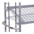 VARIOfit Etagenwagen mit 4 Drahtgitterböden verzinkt 250 kg Traglast Typ M + EasySTOP - Enzianblau