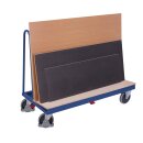 VARIOfit Plattenwagen mit Holzladefläche Seitenbügelhöhe 915 mm - Enzianblau
