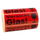 Warnetikett VORSICHT GLAS 150 x 50 mm