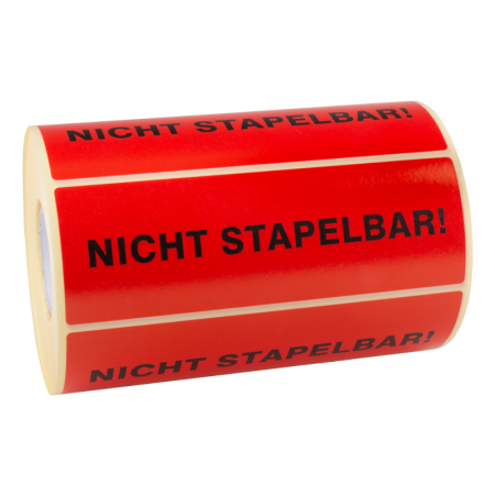 Warnetikett NICHT STAPELBAR 150 x 50 mm-1