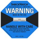 ShockWatch Stoßindikatorlabel mit Warnhinweisaufkleber (blau)