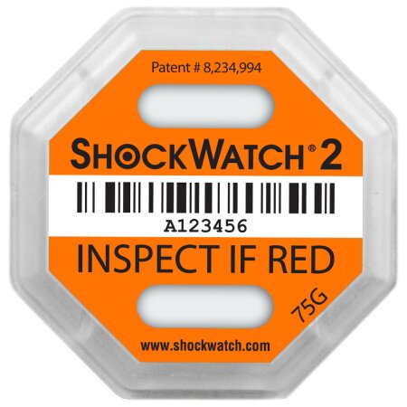 ShockWatch 2 Stoßindikatorlabel mit Warnhinweisaufkleber (orange)