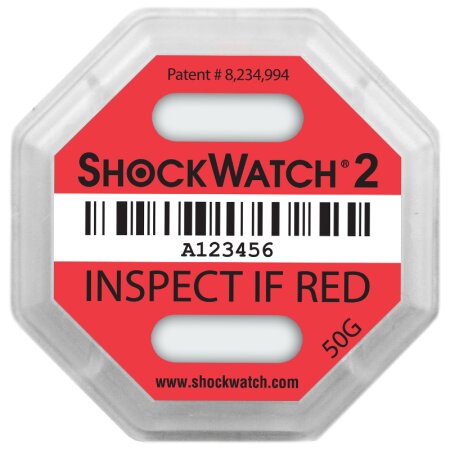 ShockWatch 2 Stoßindikatorlabel mit Warnhinweisaufkleber (rot)-1