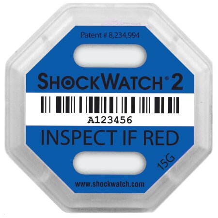 ShockWatch 2 Stoßindikatorlabel mit Warnhinweisaufkleber (blau)-1