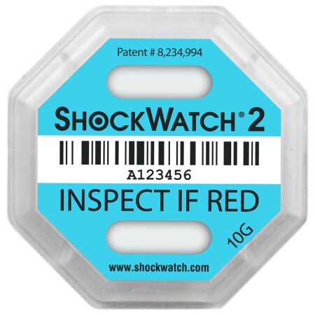 ShockWatch 2 Stoßindikatorlabel mit Warnhinweisaufkleber (türkis)-1