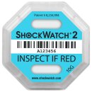 ShockWatch 2 Stoßindikatorlabel mit Warnhinweisaufkleber (türkis)
