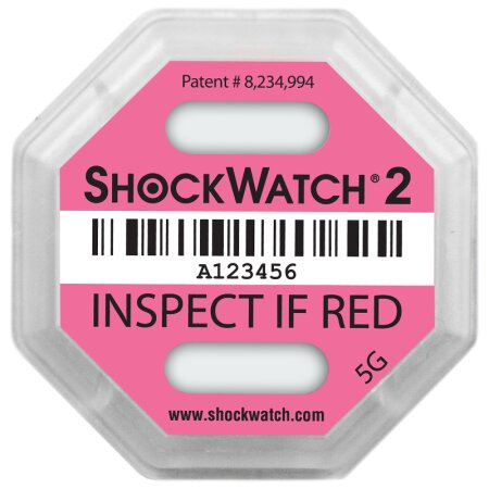 ShockWatch 2 Stoßindikatorlabel mit Warnhinweisaufkleber (pink)-1