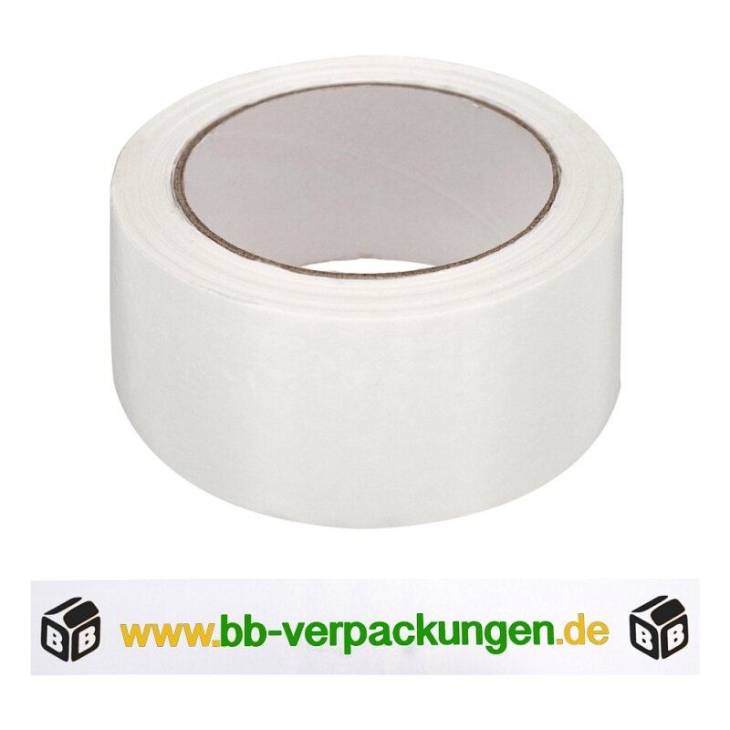 Bedrucktes PVC-Klebeband Weiß 3-farbig » BB Verpackungen