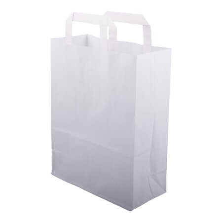 250 Papier-Tragetaschen 220 + 100 x 280 mm (wei)